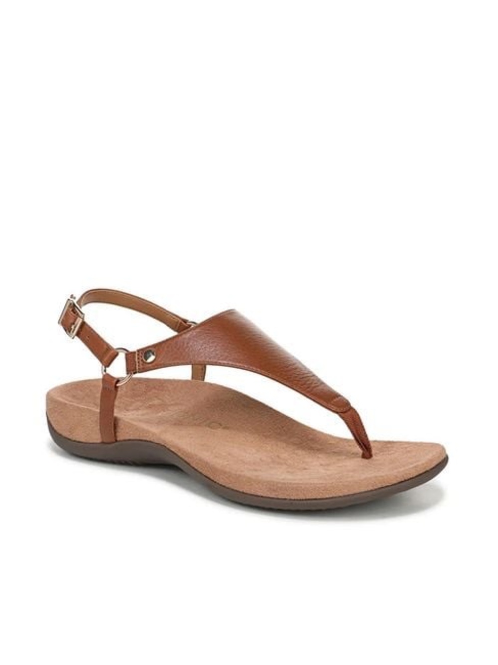 VIONIC Women’s Brown Leather T-Strap Sandals 9